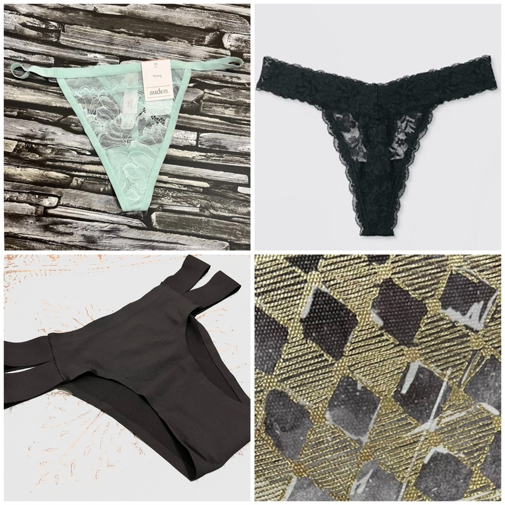NEW Mint and Black Panty Set X3 (XS, S)